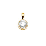 14K Yellow Gold CZ / Set Pendant