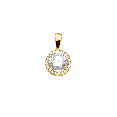 14K Yellow Gold CZ / Set Pendant