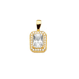 Halo Solitaire Yellow Emerald-Cut