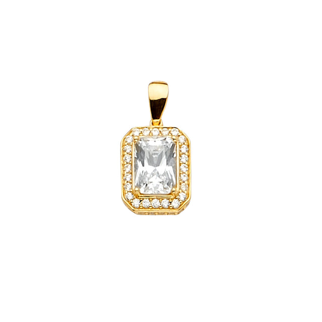 Halo Solitaire Yellow Emerald-Cut