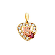 14K Yellow Gold CZ 2Tone 15Years / Half Set Pendant
