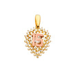 14K Yellow Gold CZ 2Tone 15Years / Half Set Pendant