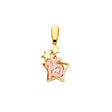 14K Yellow Gold CZ 2Tone 15Years / Half Set Pendant