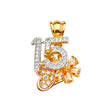 14K Yellow Gold CZ 2Tone 15Years Motion / Half Set Pendant