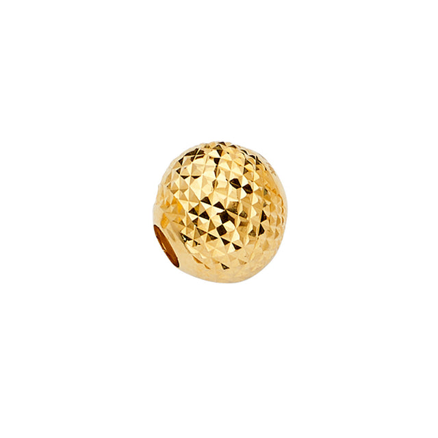 14K Yellow Gold Diamond-Cut Round Slider