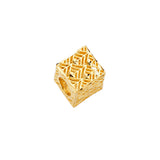 14K Yellow Gold Filigree Dice Slider