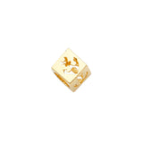 14K Yellow Gold Anchor Dice Slider