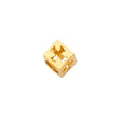 14K Yellow Gold Cross Dice Slider For Mix&Match Bracelet Pendant