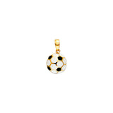 14K Yellow Gold 11 mm Enamel Soccer Ball Pendant