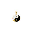 14K Yellow Gold Enamel Yin-Yang Medal Pendant