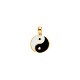 14K Yellow Gold Enamel Yin-Yang Medal Pendant