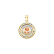 14K Tricolor Gold Nuestra Boda Jesus Round Pendant