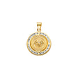 14K Yellow Gold Round Medusa Pendant