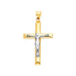 14K Two-Tone Gold Cross With Jesus Pendant