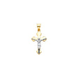14K Two-Tone Gold Cross With Jesus Pendant