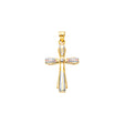 14K Tricolor Gold Fancy Cross Pendant