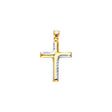 14K Two-Tone Gold Fancy Cross Pendant