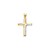 14K Two-Tone Gold Fancy Cross Pendant