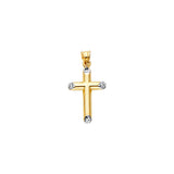 14K Two-Tone Gold Fancy Cross Pendant
