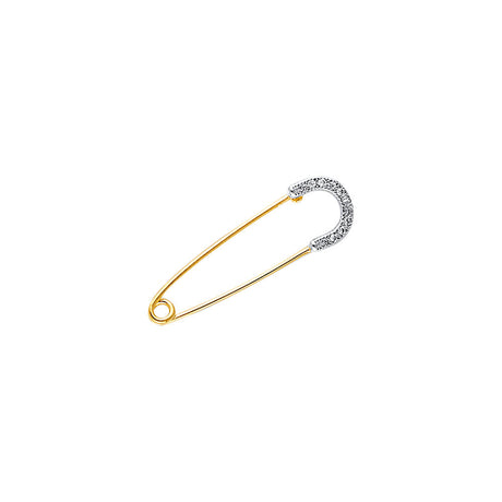 14K Yellow Gold Safety Pin Pendant