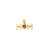 14K Yellow Gold Mom Pendant
