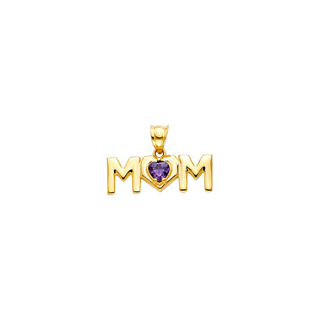 14K Yellow Gold Mom Pendant
