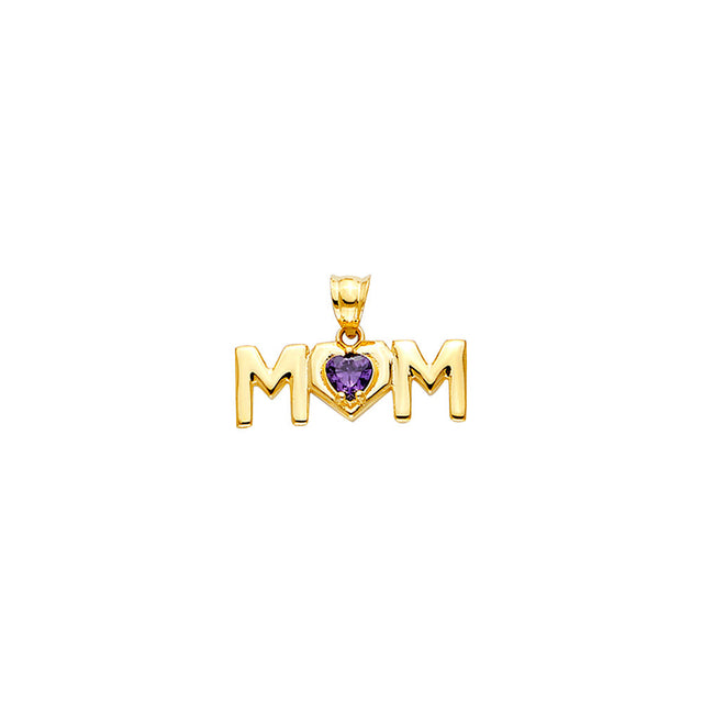 14K Yellow Gold Mom Pendant