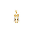 14K Yellow Gold Owl Pendant