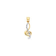 14K Two-Tone Gold Diamond-Cut Treble Clef Pendant