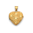 14K Yellow Gold Diamond-Cut Heart Locket Pendant