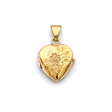 14K Yellow Gold Large Floral Heart Locket Pendant