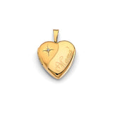 14K Yellow Gold Mom Diamond-Accent Heart Locket Pendant