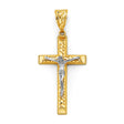 14K Two-Tone Gold Crucifix Cross Pendant