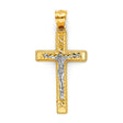 14K Two-Tone Gold Crucifix Cross Pendant