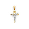 14K Two-Tone Gold Crucifix Cross Pendant