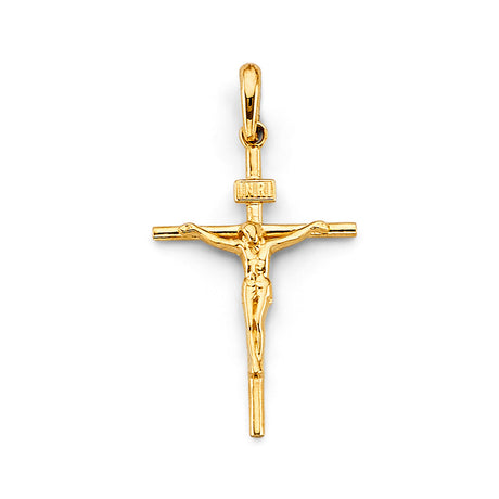 14K Yellow Gold Crucifix Cross Pendant