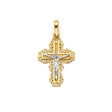 14K Two-Tone Gold Crucifix Cross Pendant