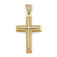 14K Yellow Gold CZ Cross Pendant