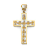 14K Yellow Gold CZ Cross Pendant