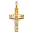 14K Yellow Gold CZ Cross Pendant