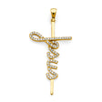 14K Yellow Gold Jesus Cross Pendant