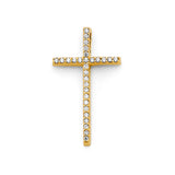 14K Yellow Gold CZ Cross Pendant