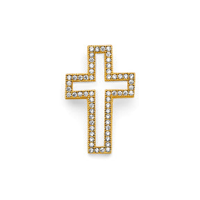 14K Yellow Gold Open Cross Pendant