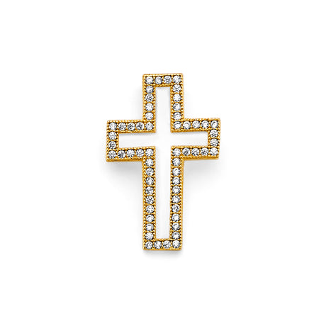 14K Yellow Gold Open Cross Pendant