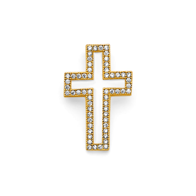 14K Yellow Gold Open Cross Pendant