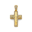 14K Yellow Gold CZ Cross Pendant