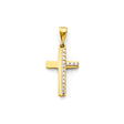 14K Yellow Gold CZ Cross Pendant