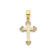 14K Yellow Gold CZ Cross Pendant