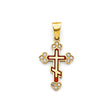 14K Yellow Gold Enamel Cross Pendant