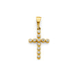 14K Yellow Gold CZ Cross Pendant